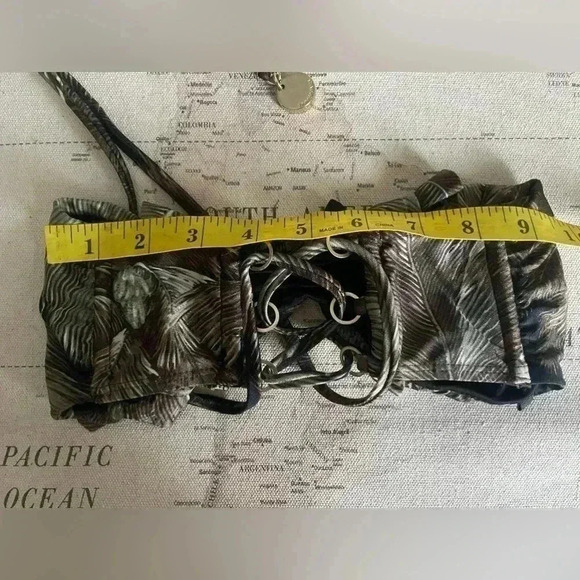 ZIMMERMAN Bandeau Laced tie closure with back wrap-tie closure Size 0 Leaf Print - Picture 7 of 7